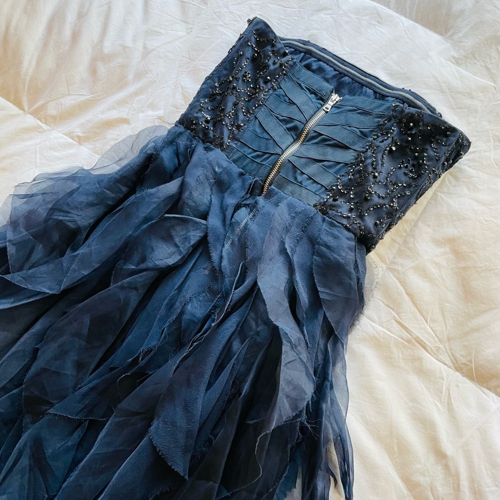 Alice + Olivia Navy Strapless Embellished Fairy Strapless Dress - Picture 6 of 8